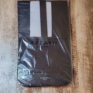 Black Backpack with Glossy Finish and Vertical Stripes